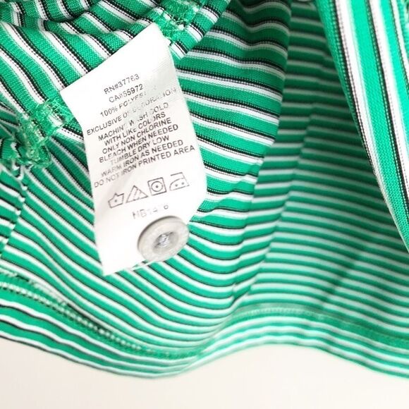 PGA Tour Polo Golf Shirt Green White Stripes Sz XL - Picture 6 of 6
